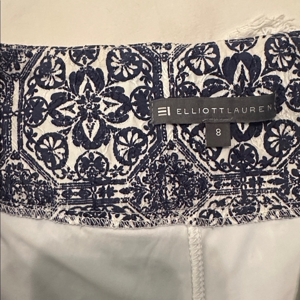 Elliott Lauren navy white printed skirt size 8 - Picture 5 of 7